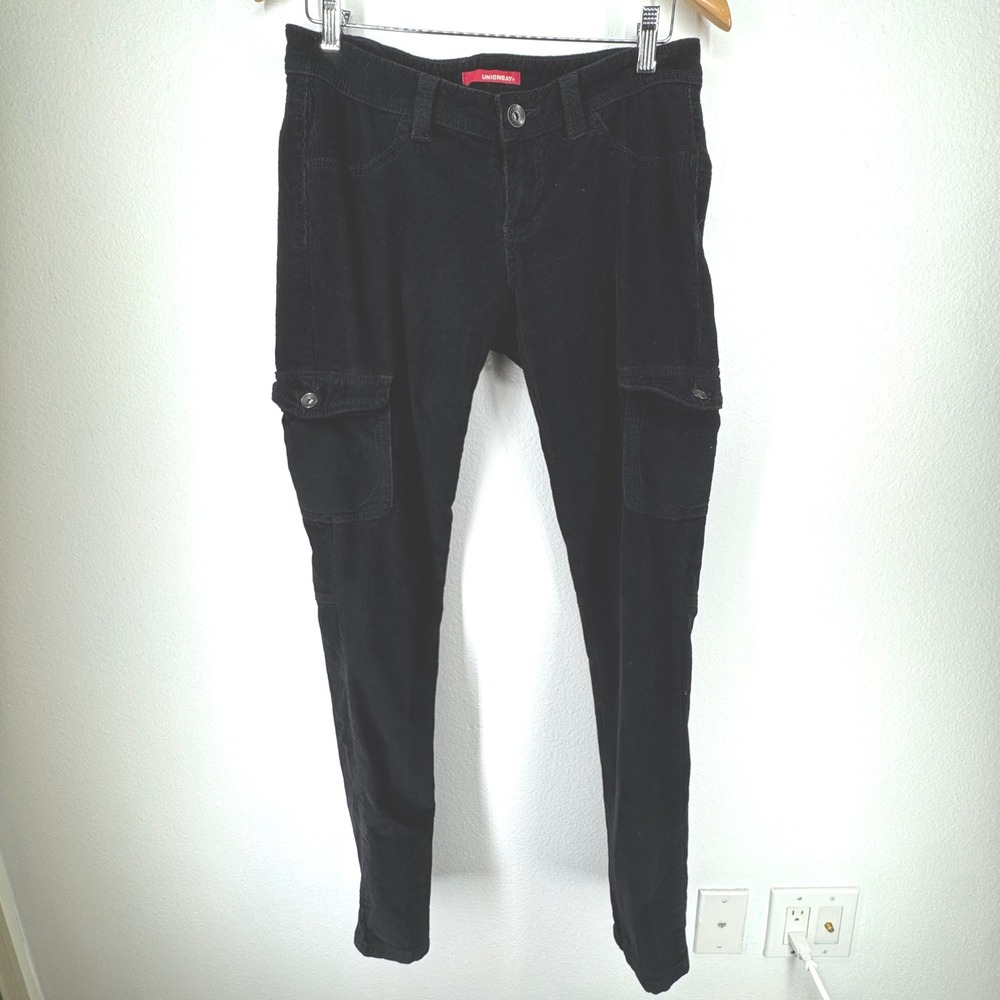 Unionbay Women Y2K Corduroy Low Rise Cargo Pants Size 11 Grunge Military Vintage